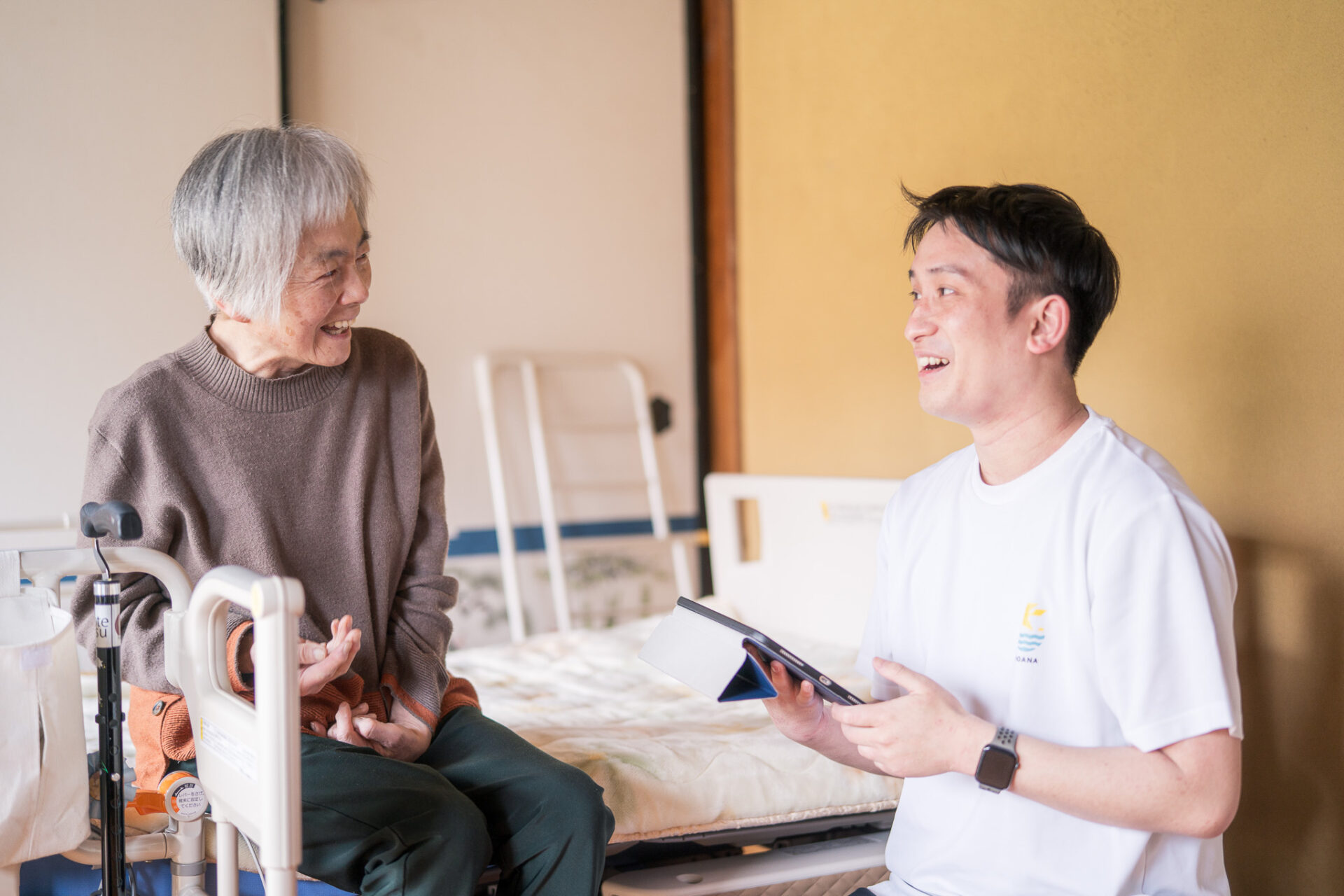 自宅でのリハビリ支援のようす